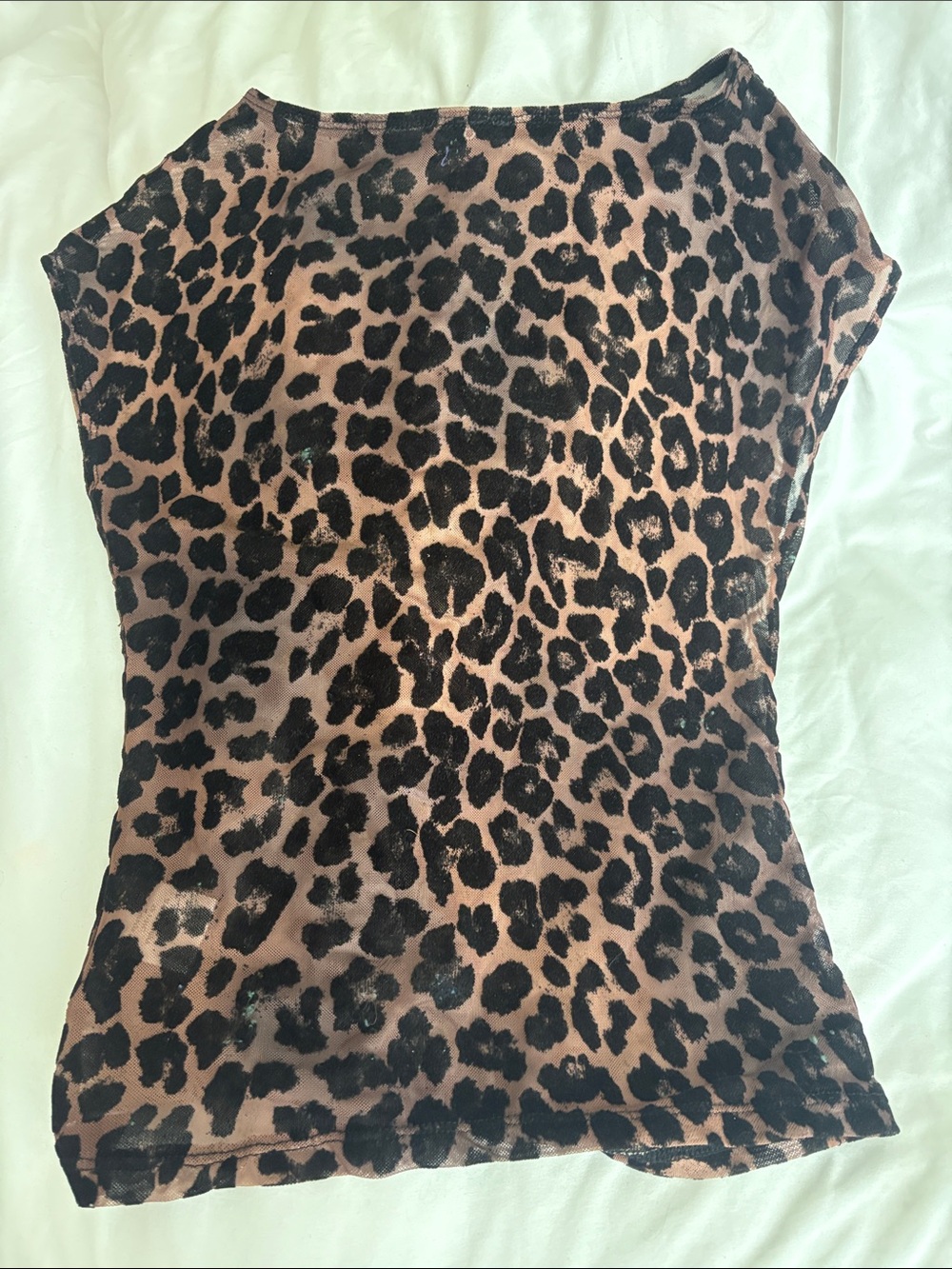 Motel Rocks Leopard Print Mesh Going Out Top - Picture 5 of 5